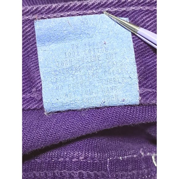 Vintage Bar None Jeans Purple High Waist Rise Thoroughbred 24 inch Waist 7 / 8 R - Picture 9 of 14